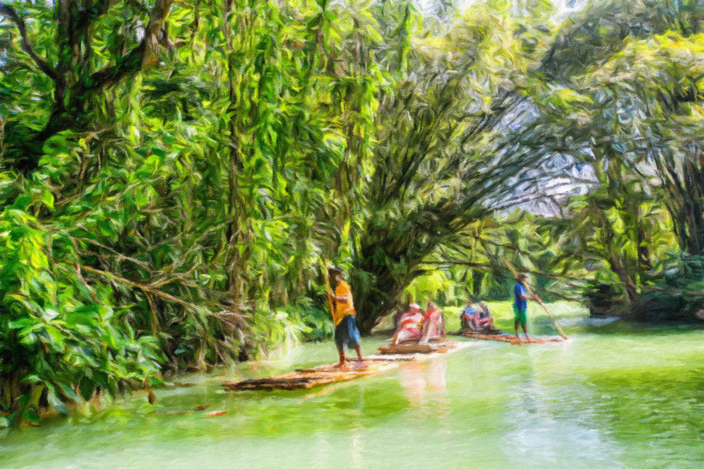 Raft on Martha Rae River Jamaica