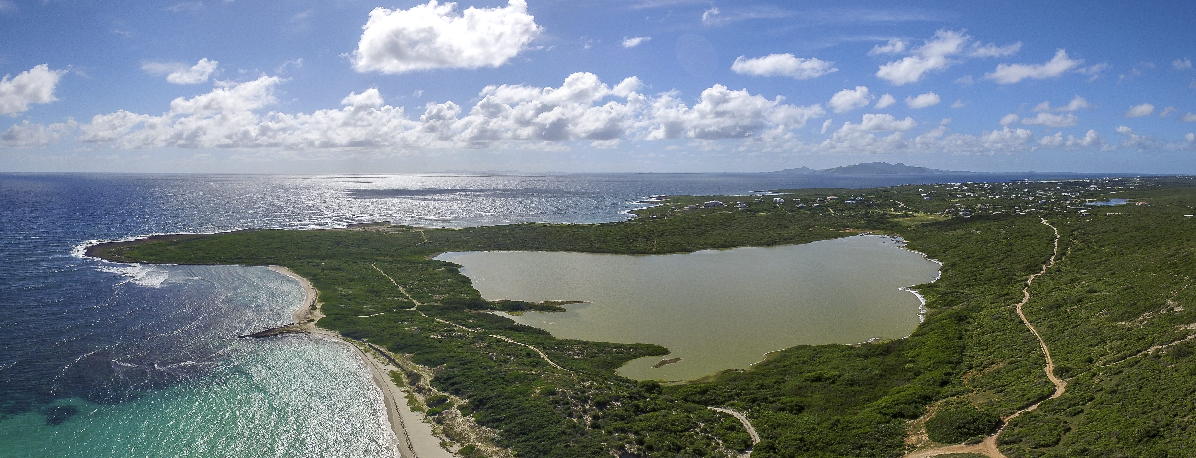 Aerial view of Savannah Bay East Side Anguilla